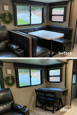 How We Removed our RV Dinette and Replacing with a Table and Chairs