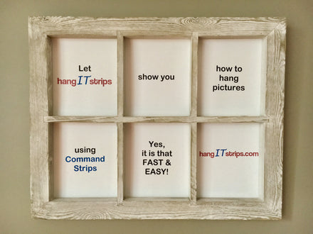 Do you need to hang a picture without nails? hangITstrips uses Command Strip Hooks to hang pictures!