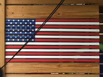 Painting an American Flag on Our Dock Closet