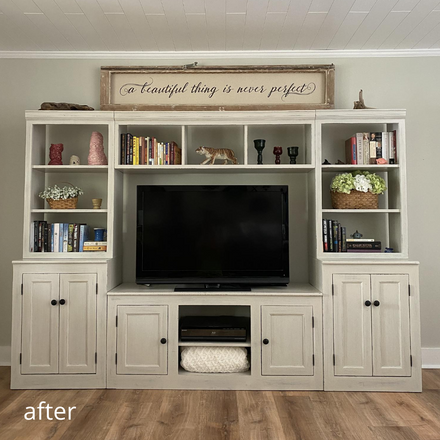 How to Chalk Paint an Entertainment Center